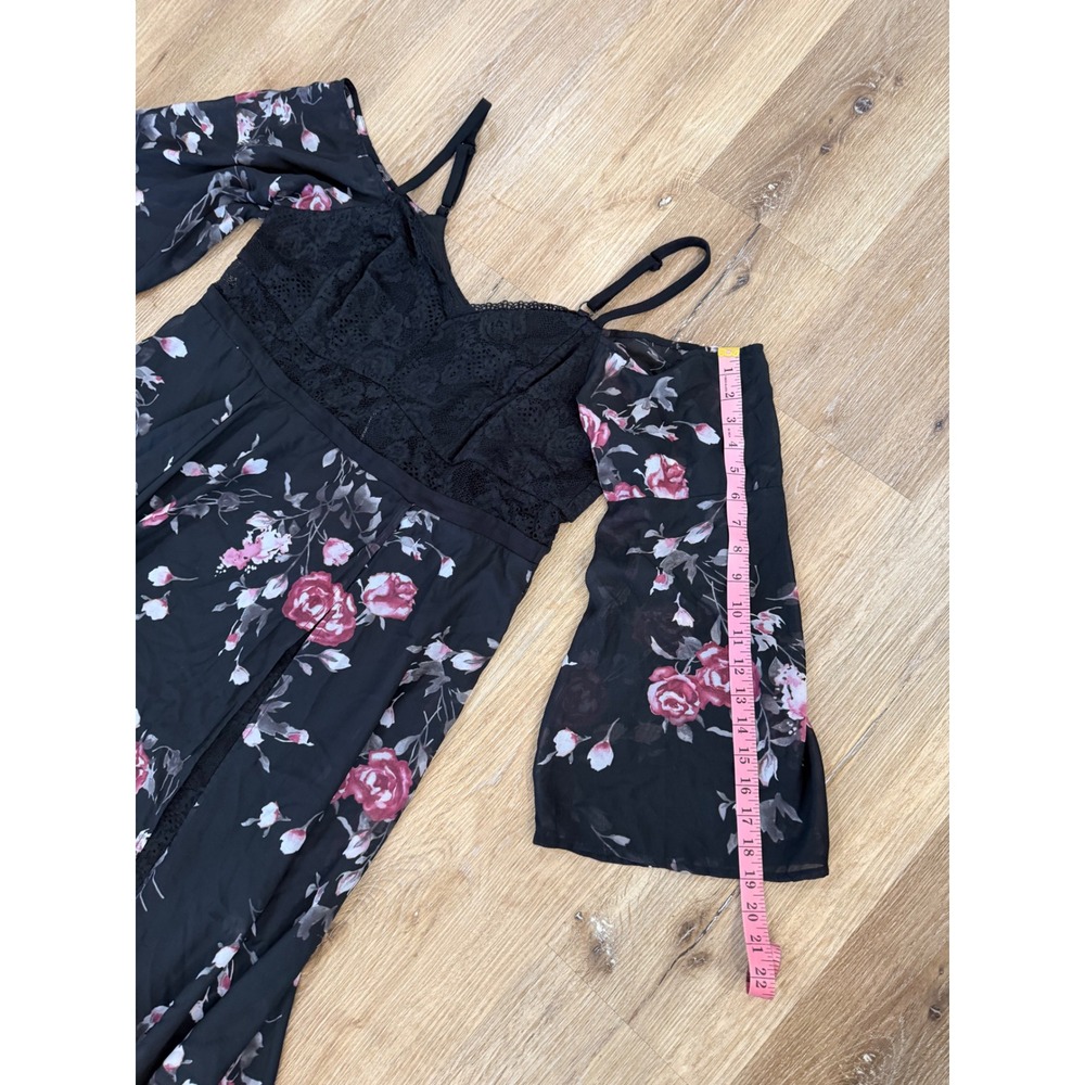 Torrid Floral Corset Lace Top Maxi Dress Womens 20 Black Pink Boho Whimsigoth - Picture 3 of 10